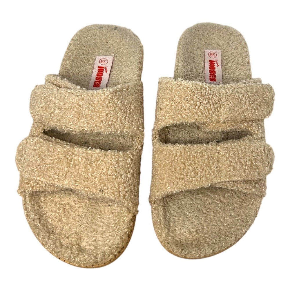 Freedom Moses Evu Slides Latte Fleece Slip On Women's Size 8 US‎ 38 EU